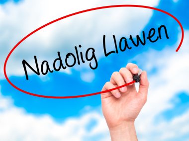 Adam el ile Nadolig Llawen (Welsh mutlu Noel) yazma 