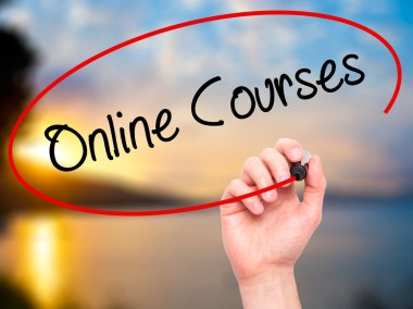 Adam el online kurslar ile siyah kalemi görsel scre yazma.