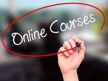 Adam el online kurslar ile siyah kalemi görsel scre yazma.