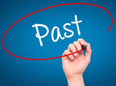 Adam el geçmişi ile siyah kalemi görsel ekranda yazma.