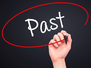 Adam el geçmişi ile siyah kalemi görsel ekranda yazma.