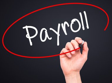 Adam el bordro ile siyah kalemi görsel ekranda yazma.