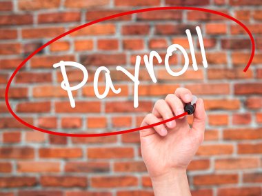 Adam el bordro ile siyah kalemi görsel ekranda yazma.