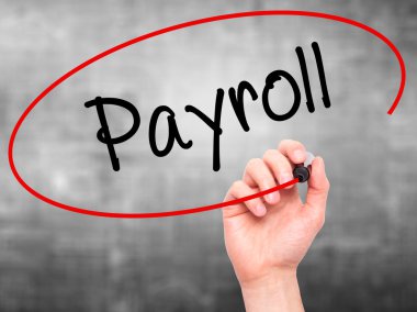 Adam el bordro ile siyah kalemi görsel ekranda yazma.