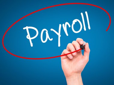 Adam el bordro ile siyah kalemi görsel ekranda yazma.