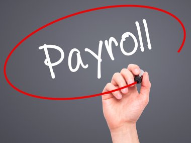 Adam el bordro ile siyah kalemi görsel ekranda yazma.