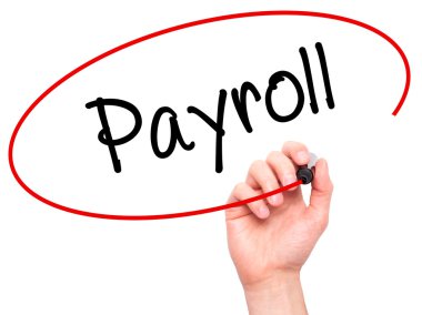 Adam el bordro ile siyah kalemi görsel ekranda yazma.