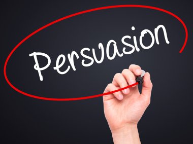 Adam el ikna ile siyah kalemi görsel ekranda yazma.