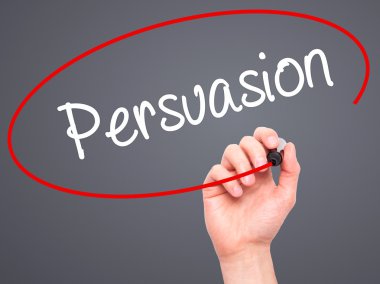 Adam el ikna ile siyah kalemi görsel ekranda yazma.