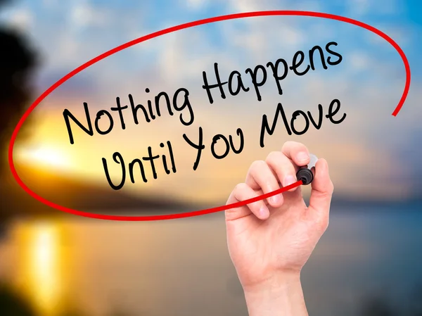 Adam el hiçbir şey olur kadar hareket ile siyah marke yazma