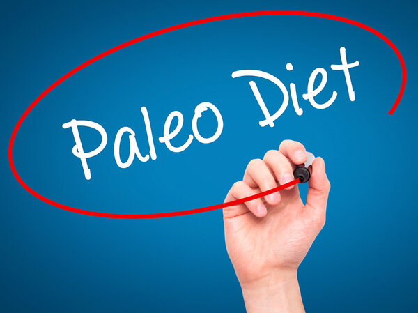 Man Hand writing Paleo Diet with black marker on visual screen