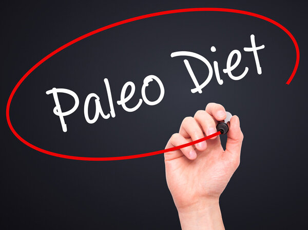 Man Hand writing Paleo Diet with black marker on visual screen