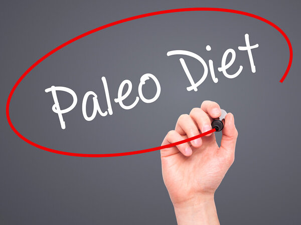 Man Hand writing Paleo Diet with black marker on visual screen