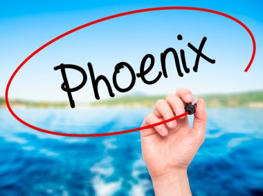 Adam el Phoenix ile siyah kalemi görsel ekranda yazma.