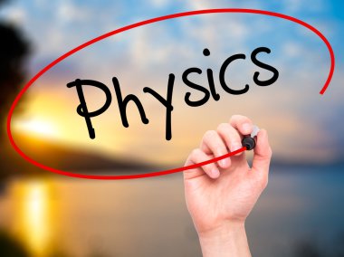 Adam el fizik ile siyah kalemi görsel ekranda yazma.