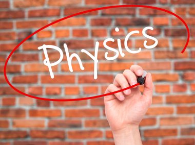 Adam el fizik ile siyah kalemi görsel ekranda yazma.