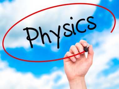 Adam el fizik ile siyah kalemi görsel ekranda yazma.