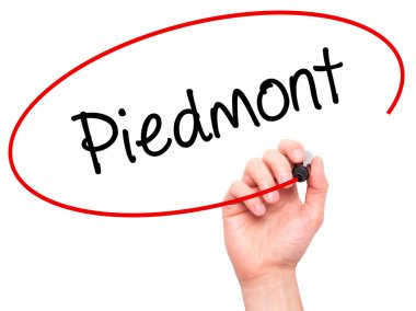 Adam el Piedmont ile siyah kalemi görsel ekranda yazma.