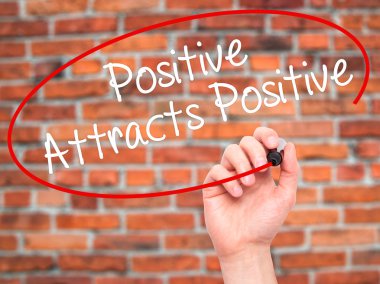 Adam el çeken pozitif pozitif siyah kalemi ile yazma