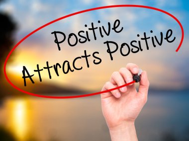 Adam el çeken pozitif pozitif siyah kalemi ile yazma