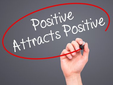 Adam el çeken pozitif pozitif siyah kalemi ile yazma