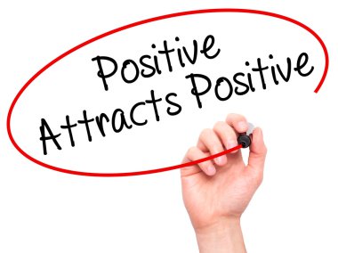 Adam el çeken pozitif pozitif siyah kalemi ile yazma