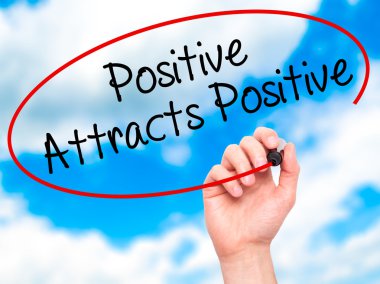 Adam el çeken pozitif pozitif siyah kalemi ile yazma