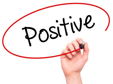 Adam el pozitif siyah kalemi ile görsel ekranda yazma.