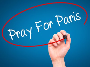  Adam el dua görsel ekran marker ile Paris için