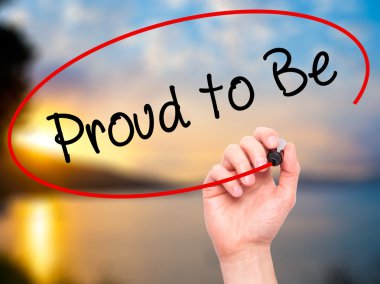 Gurur yazma adam el ile görsel ekranda siyah kalemi olmak