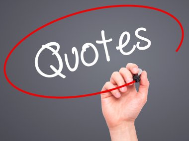 Adam el tırnak ile siyah kalemi görsel ekranda yazma.