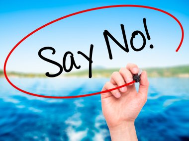 Adam el say hayır yazma! görsel ekran ile siyah kalemi