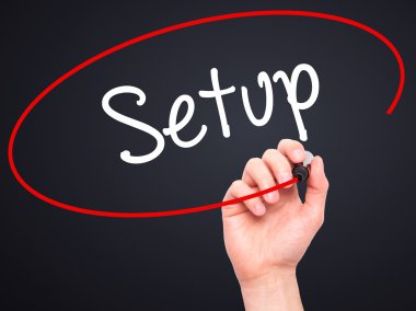 Adam el Kur ile siyah kalemi görsel ekranda yazma.