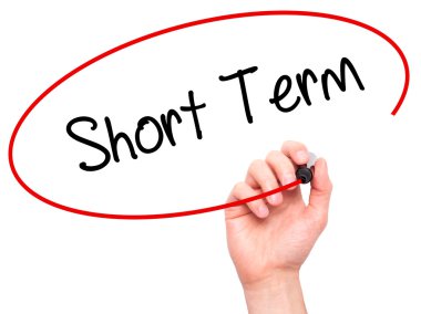 Adam el kısa vadeli siyah kalemi ile görsel ekranda yazma.