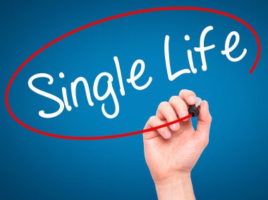 Adam el tek hayat ile siyah kalemi görsel ekranda yazma.