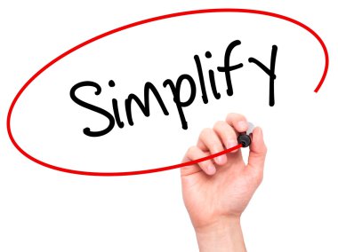 Adam el basitleştirin ile siyah kalemi görsel ekranda yazma.