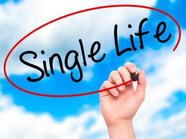 Adam el tek hayat ile siyah kalemi görsel ekranda yazma.