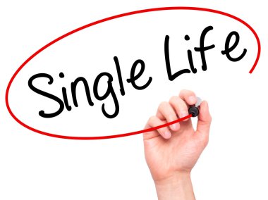 Adam el tek hayat ile siyah kalemi görsel ekranda yazma.