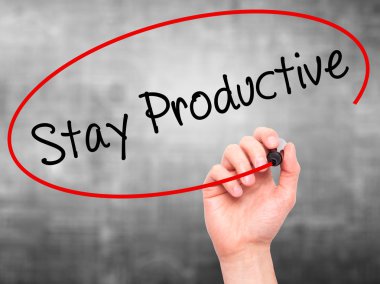 Adam el kalmak verimli siyah kalemi ile görsel scr yazma