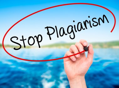 Adam el durdurmak intihal ile siyah kalemi görsel scr yazma.