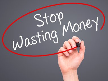 Adam el durdurmak boşa para ile siyah kalemi görsel üzerinde yazılı. 