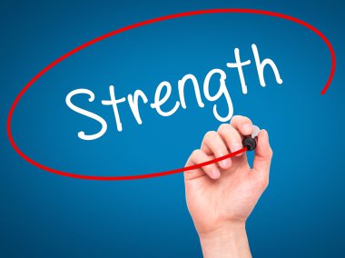 Adam el gücü ile siyah kalemi görsel ekranda yazma.