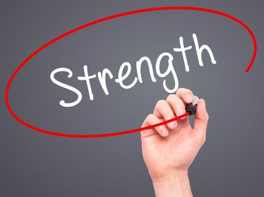 Adam el gücü ile siyah kalemi görsel ekranda yazma.