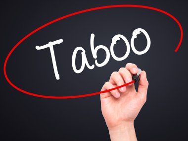 Adam el tabu siyah kalemi ile görsel ekranda yazma.