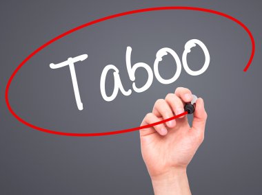 Adam el tabu siyah kalemi ile görsel ekranda yazma.