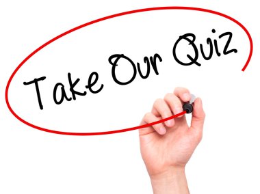 Adam el almak bizim Quiz siyah kalemi ile görsel dağ eteğindeki taş yığını üzerinde yazma