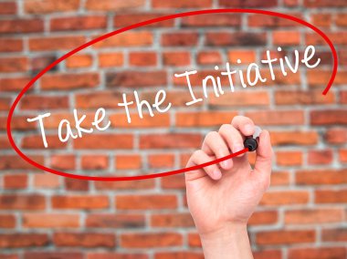 Adam el yazma visual üzerinde siyah kalemi ile inisiyatif almak