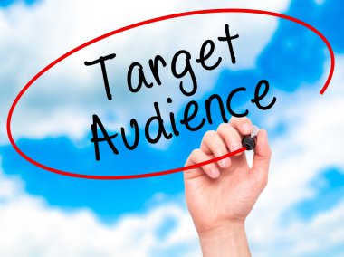 Adam el hedef kitle ile siyah kalemi görsel scr yazma.