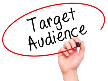 Adam el hedef kitle ile siyah kalemi görsel scr yazma.