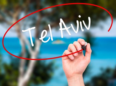 Adam el Tel Aviv ile siyah kalemi görsel ekranda yazma.
